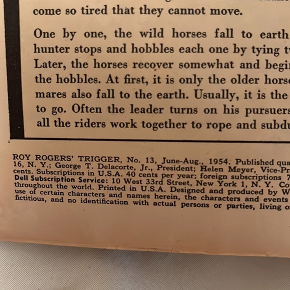 Antique 1954 mint ROY ROGERS TRIGGER COMIC BOOK - Picture 3 of 8